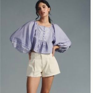 ANTHROPOLOGIE LACE BABYDOLL BLOU. Only worn one time! Size XS